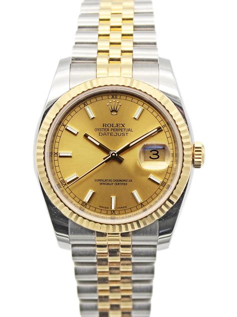 rolex datejust 36mm two tone.